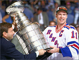 Mark Messier was the last Rangers captain to hoist the Cup, in 1994. Photo Credit: Hockey Hall of Fame