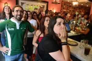 Fans look on as the Netherlands beat Spain 5-1 in their opening game. Photo Credit: New York Daily News